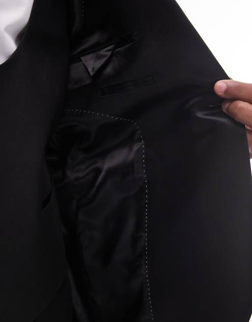 Topman slim tux suit jacket in black, 5 of 5