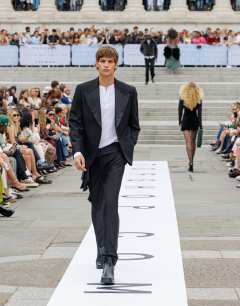 Slim tux suit jacket in black