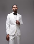 [Topman] Topman slim tux suit jacket in white Chest 36 Regular White