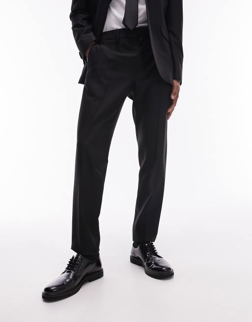 Topman slim tux suit pants with tonal sateen side stripe in