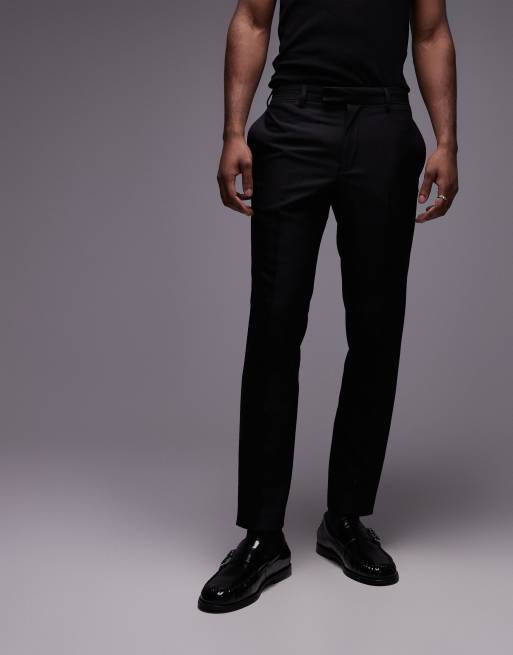 Topman slim tux suit trousers in black, 2 of 5
