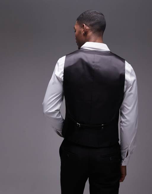 black dress shirt and black vest RILEY (Style #6710-Y) - Shirt, Vest, Tie Package with Pant Topman slim tux suit vest