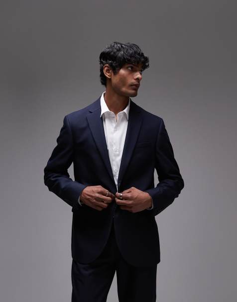 Topman - Smal colbert in marineblauw - view 1