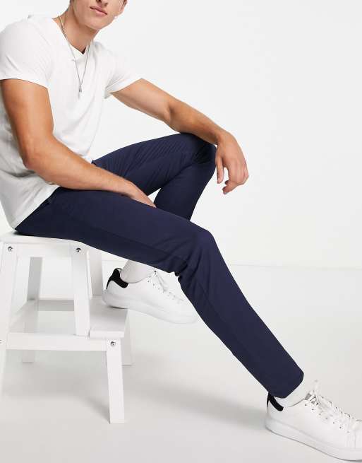 Topman - Smalle chino's van katoenmix in marineblauw, 4 van 4