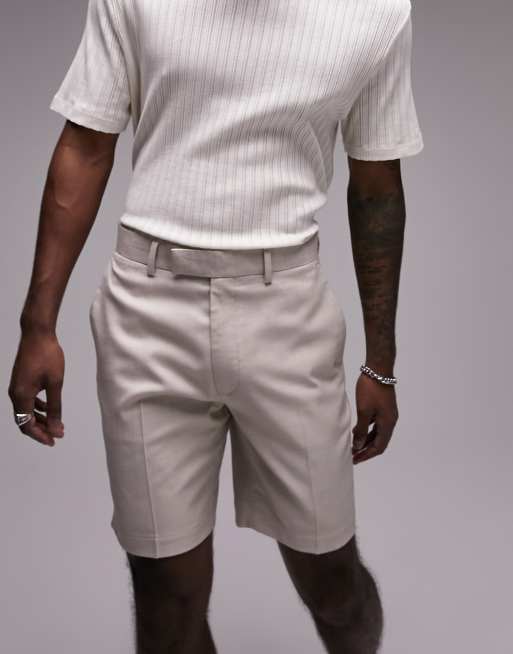 Topman - Smalle nette short in stone