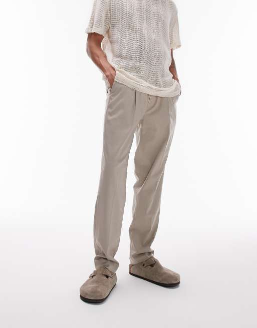 Topman - Smaltoelopende broek in stone