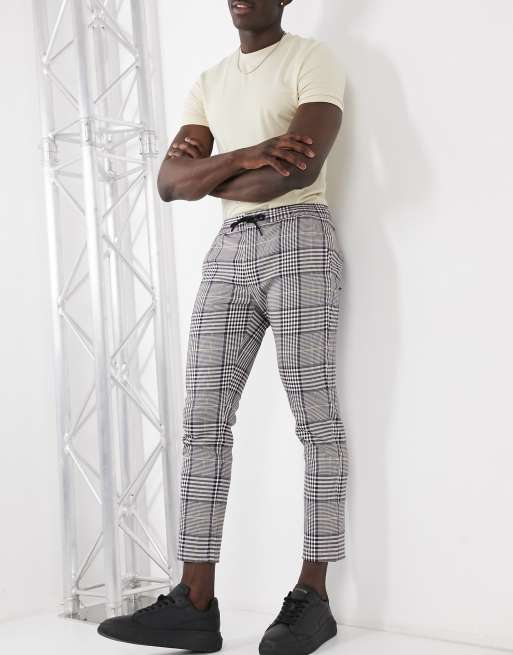 Smart checked hot sale joggers