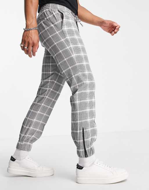 Smart checked jogger sales trouser