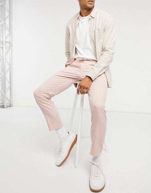Topman smart joggers with elasticated waistband in pink