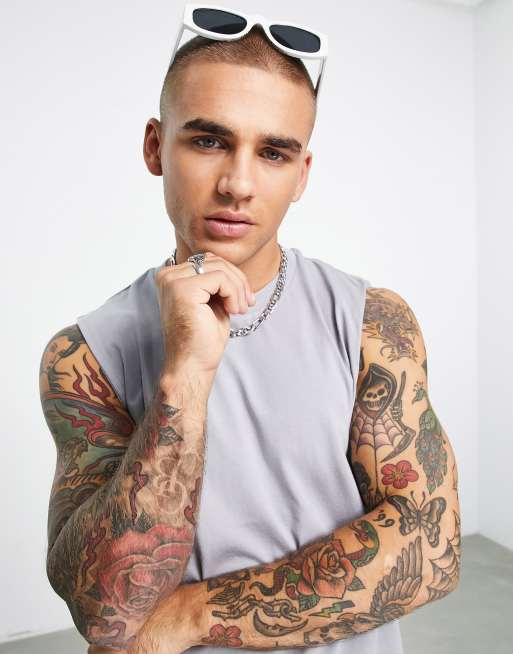 Topman smart singlet in grey