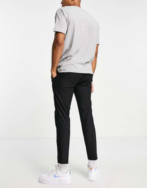 Topman smart skinny jogger trousers in black ASOS