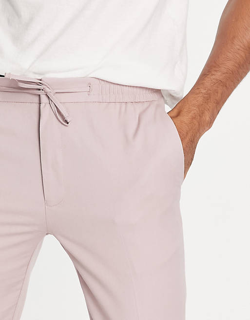 Trousers & Chinos Topman smart skinny jogger trousers in pink 