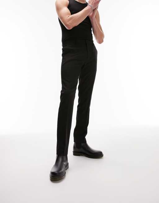 Topman smart skinny pants in black