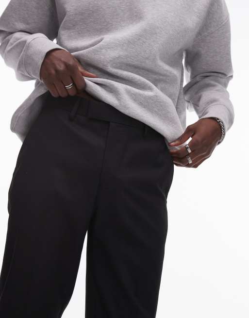 Topman smart skinny pants in black