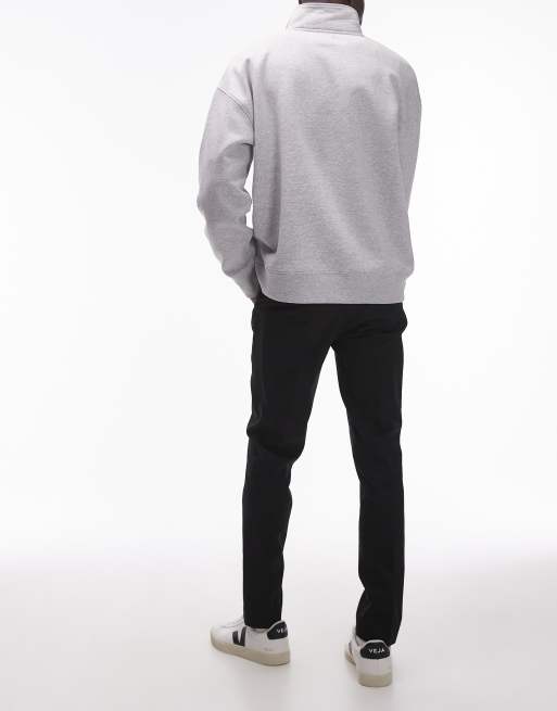 Topman smart skinny pants in black