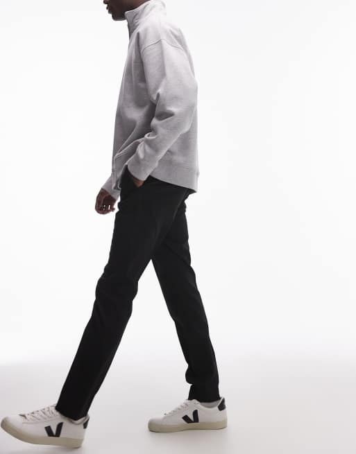 Topman smart skinny pants in black