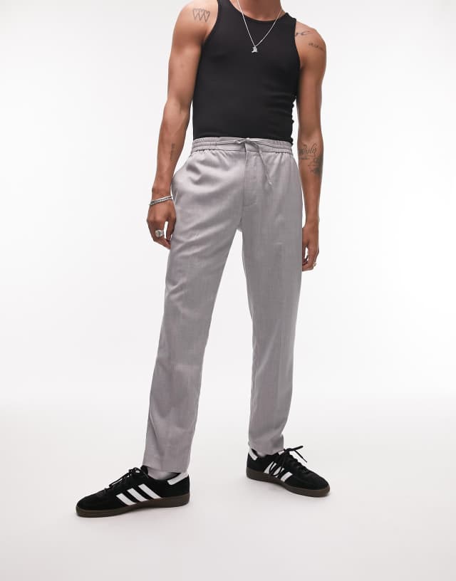 Topman smart skinny sweat style pants in gray