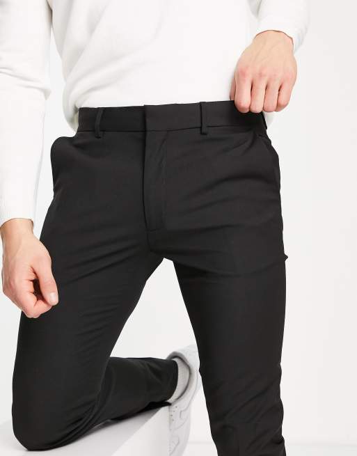 Men's skinny best sale black trousers