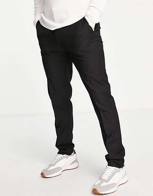 Topman smart slim pants in black | ASOS