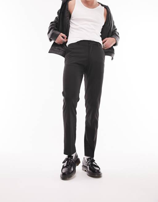 Topman smart slim pants in black