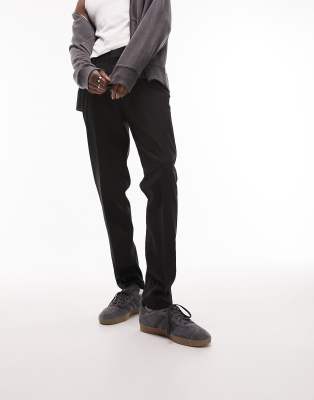 Topman Smart Slim Pants In Black In Black
