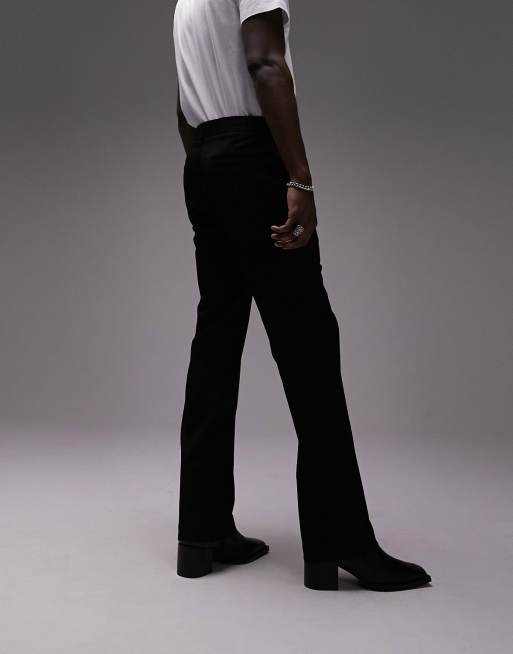 Mens Boot Cut Flared Wide Leg Dress Pants Smart Business Trousers Dance 