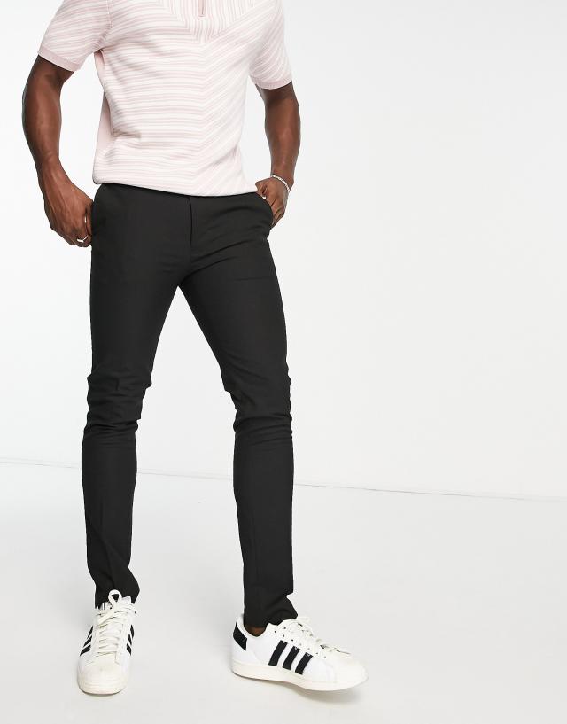 Topman smart super skinny pants in black