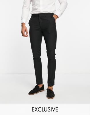 Topman Topman smart super skinny trousers in black