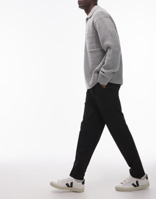 Topman smart tapered pants in black | ASOS