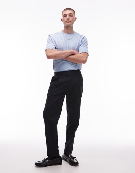 Topman smart tapered pants in navy - view 1