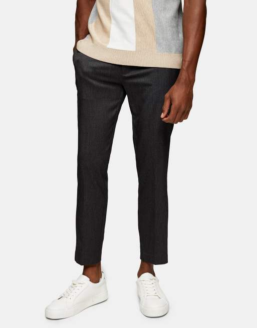 Topman smart trackies in charcoal