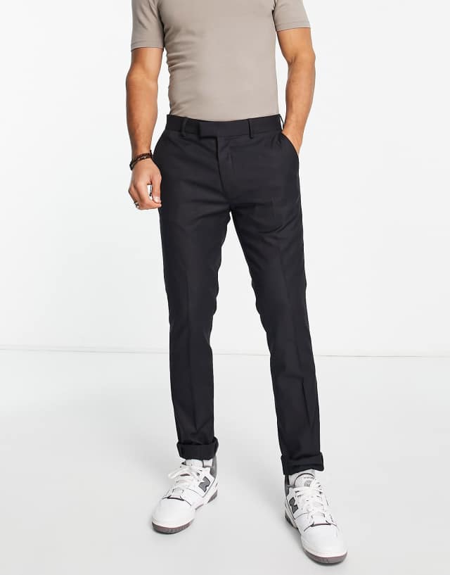 Topman smart trousers in navy