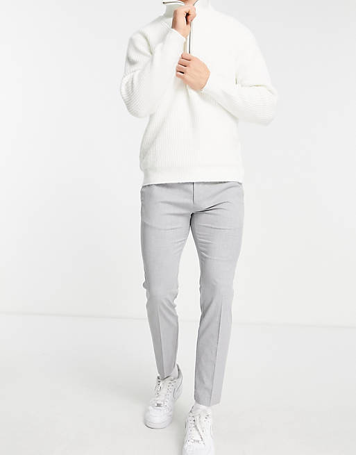  Topman smart trousers with elastic waitband in grey 