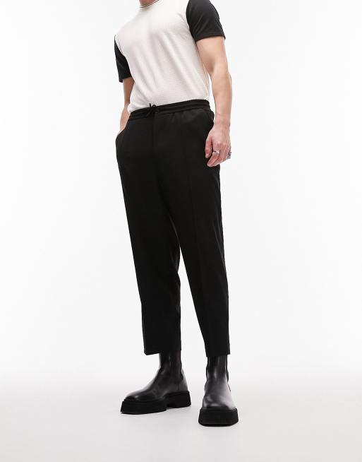 ASOS Skinny Smart Cropped Trousers In Cotton Sateen in White for Men