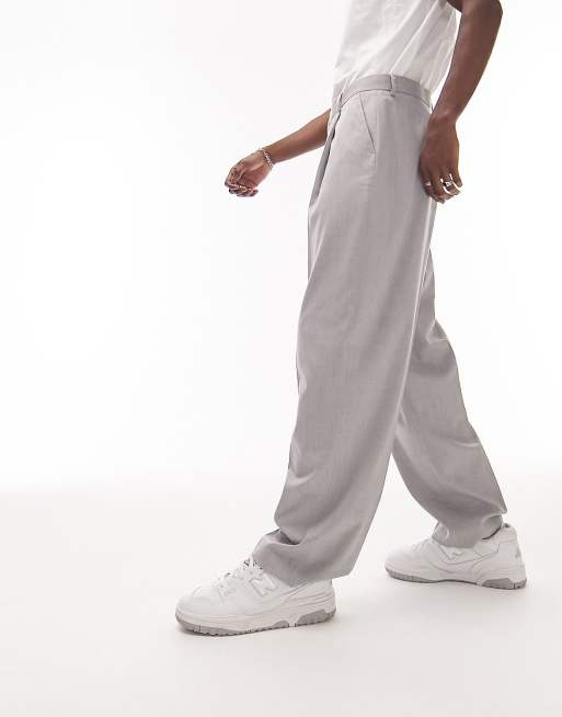 Side Pleat Pants White