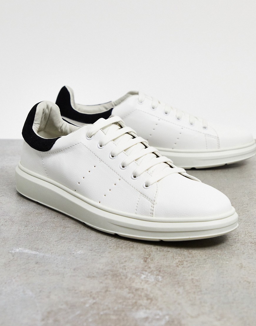 Topman - Sneakers met sleehak in zool in wit