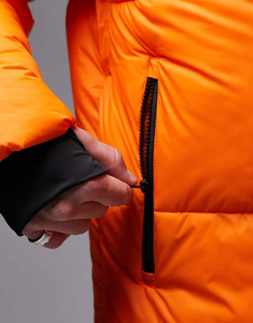 Topman Sno ski puffer jacket in orange