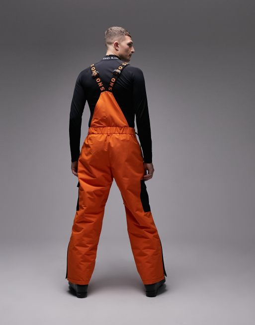 Yeh Man Men's Ski & Snowboard Bib Pant - Orange – OOSC Clothing - USA