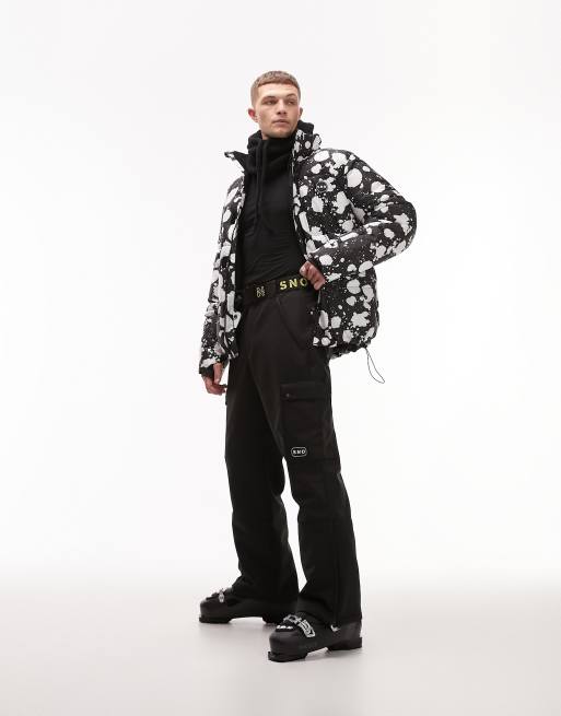 Topman Sno straight leg ski pants in black