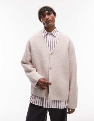 soft brushed cardigan in ecru-Neutral