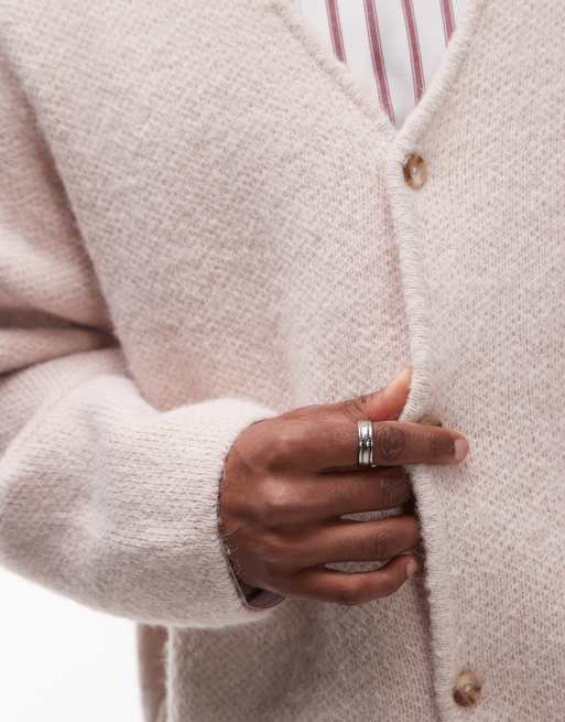 Topman soft brushed cardigan in ecru | ASOS
