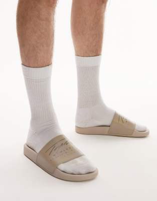 Topman Sol Signature Beige Rubber Slides-neutral