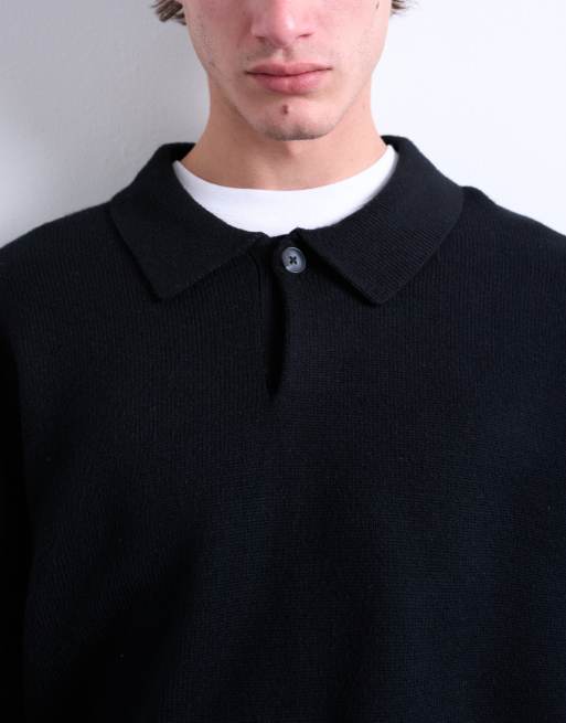 Topman - Sort elegant polotrøje i strik, 5 af 5