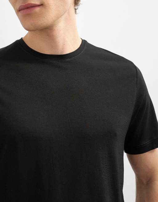Topman - Sort gennemsigtig T-shirt med klassisk pasform, 4 af 5