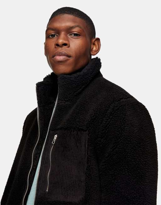 Topman - Sort jakke i imiteret lammeskind, 3 af 4