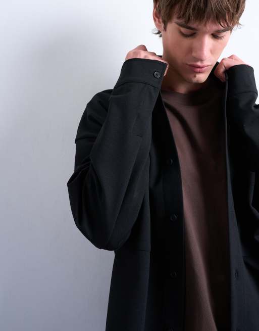 Topman - Sort jerseyjakke med dobbeltlommer, 4 af 5