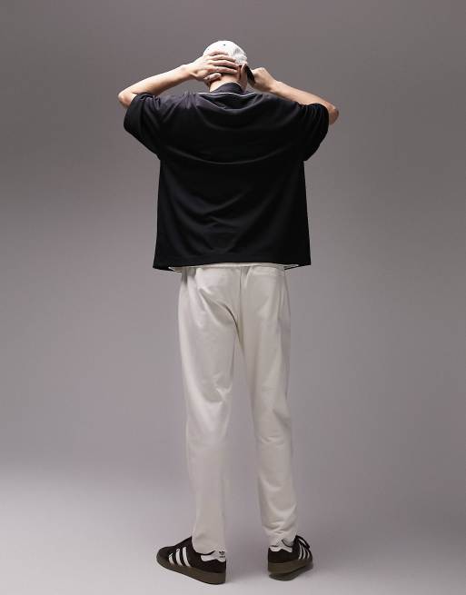 Topman - Sort og oversized baseball-t-shirt i mesh med kantbånd, 3 af 4