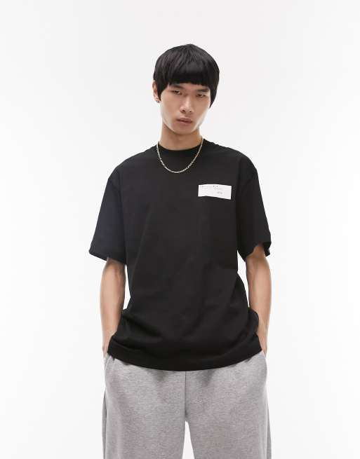 Topman - Sort og oversized T-shirt med 