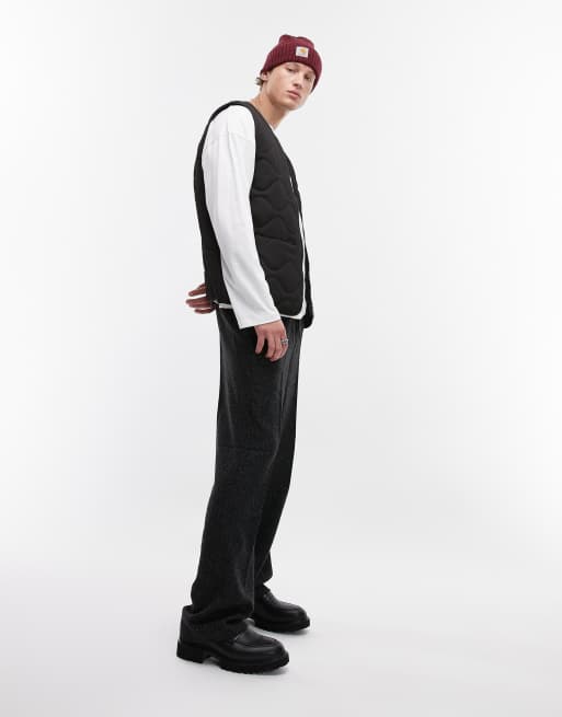 Topman - Sort og quiltet vest, 2 af 4