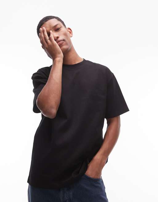 Topman - Sort oversized T-shirt